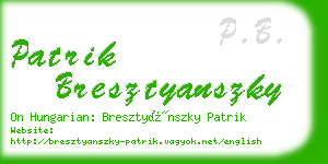 patrik bresztyanszky business card
